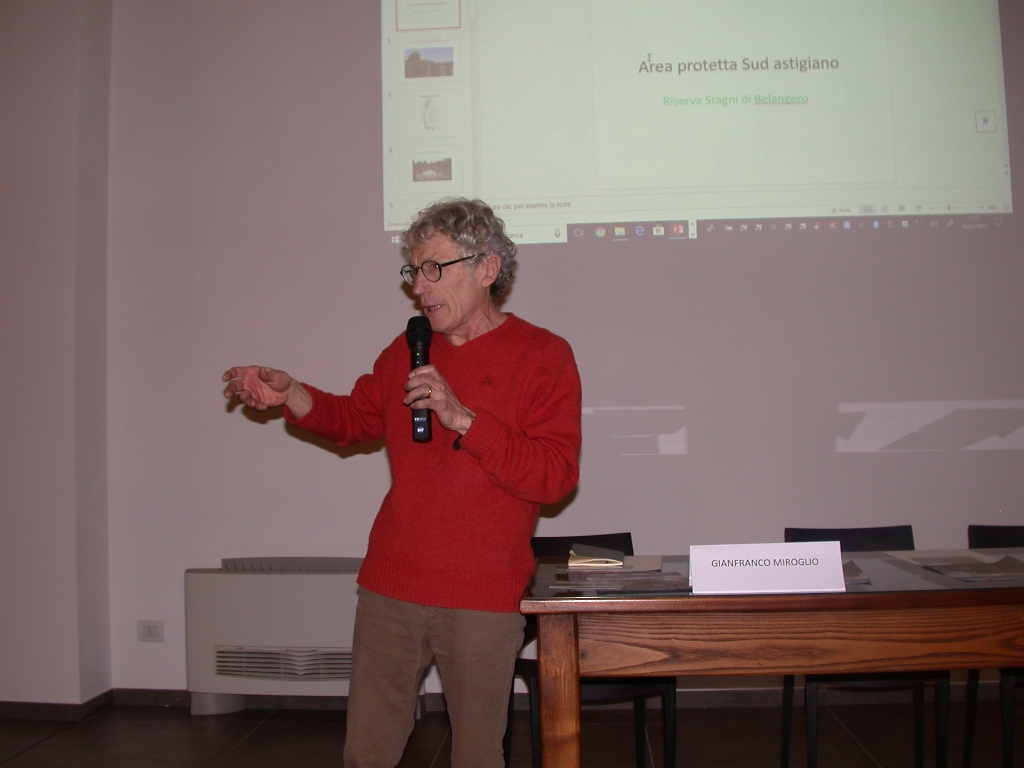 Intervento di Gianfranco Miroglio, Presidente del Museo Paleontologico di Asti [Foto di Massimo Badino].