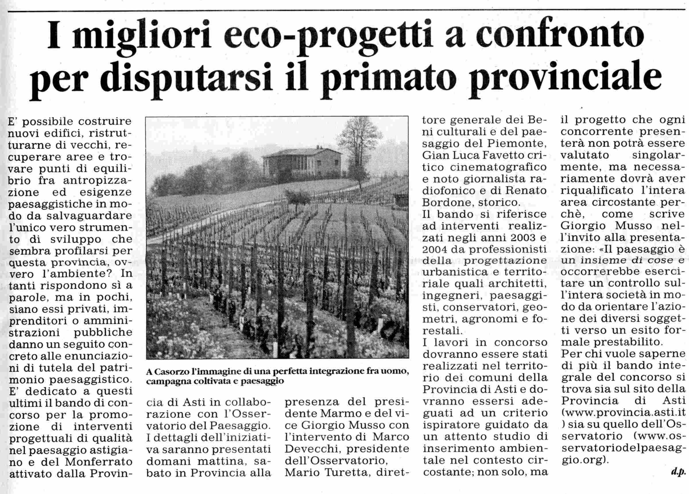 Rassegna stampa - Presentazione del Concorso sulla progettazione paesaggistica