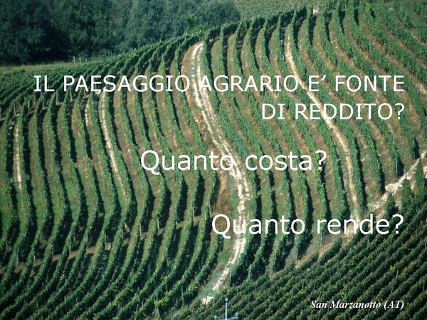 Il paesaggio agrario è fonte di reddito? Quanto costa? Quanto rende?