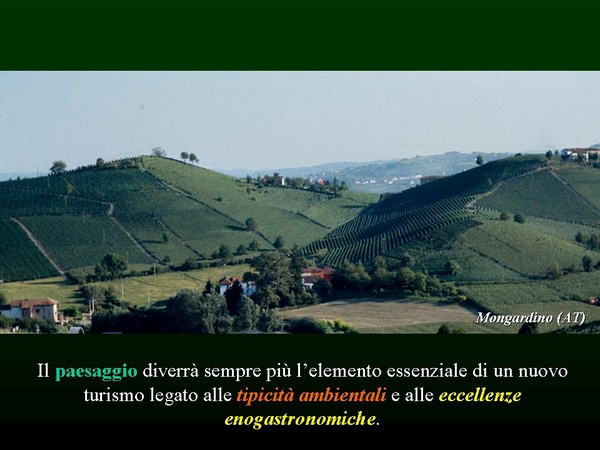 Il paesaggio diverrà sempre più l`elemento essenziale di un nuovo turismo legato alle tipicità e alle eccellenze enogastronomiche.