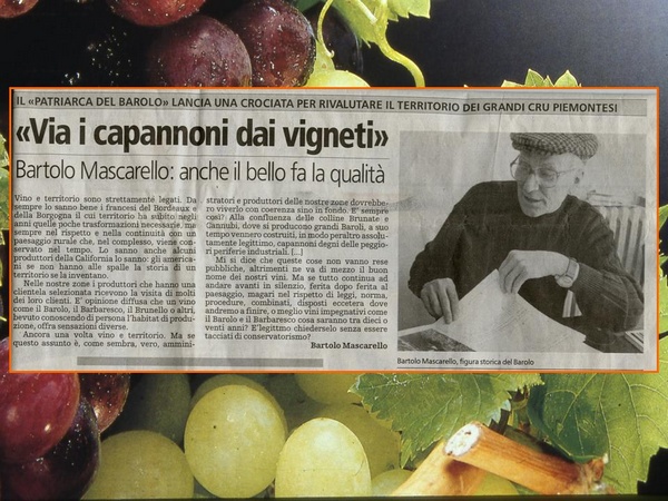 Via i capannoni ai vigneti! Bartalo Mascarello: anche il bello fa la qualità.