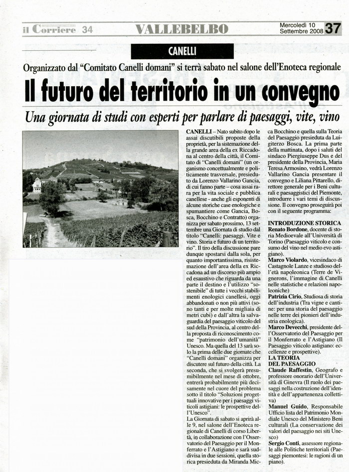   Il Corriere di Asti e del Monferrato - Mercoledì 10 settembre 2008