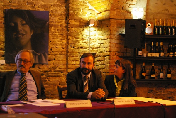 Prof. Renato Bordone (sx), Prof. Marco Devecchi (centro) e Dott.ssa Marina Riffero (dx) (Foto Chiara Martini).