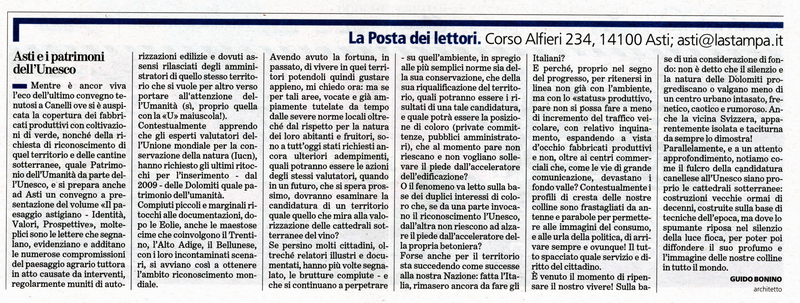  La Stampa (martedì 25 novembre 2008) - Arch. Guido Bonino