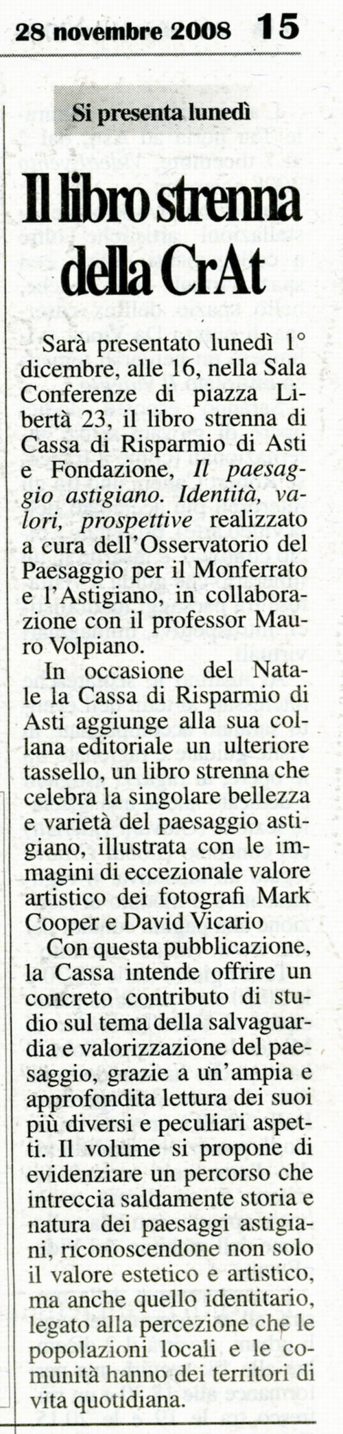  Gazzetta d'Asti (Venerdì 28 novembre 2008)