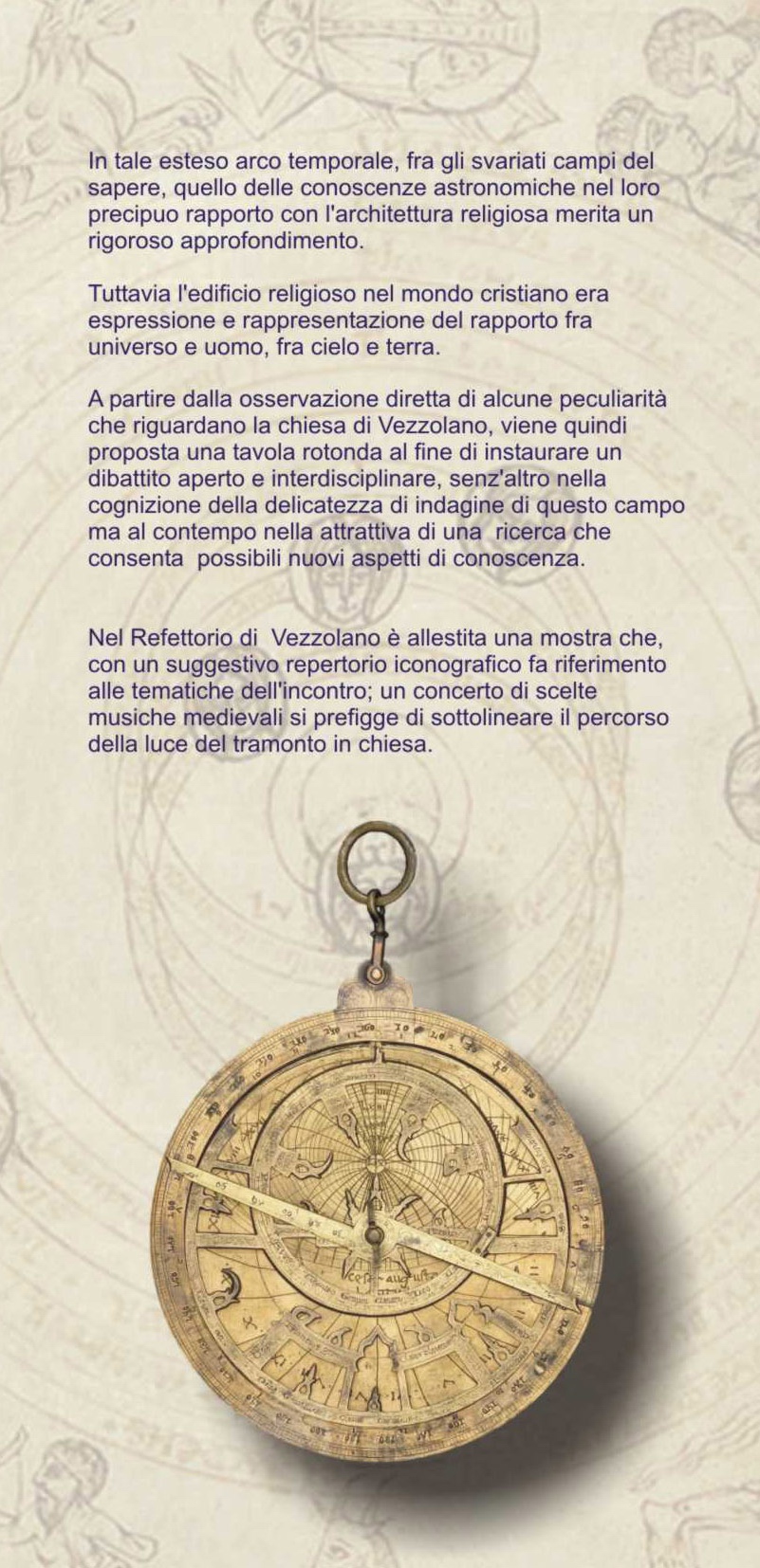 Programma del Convegno "Architettura romanica e astronomia"
