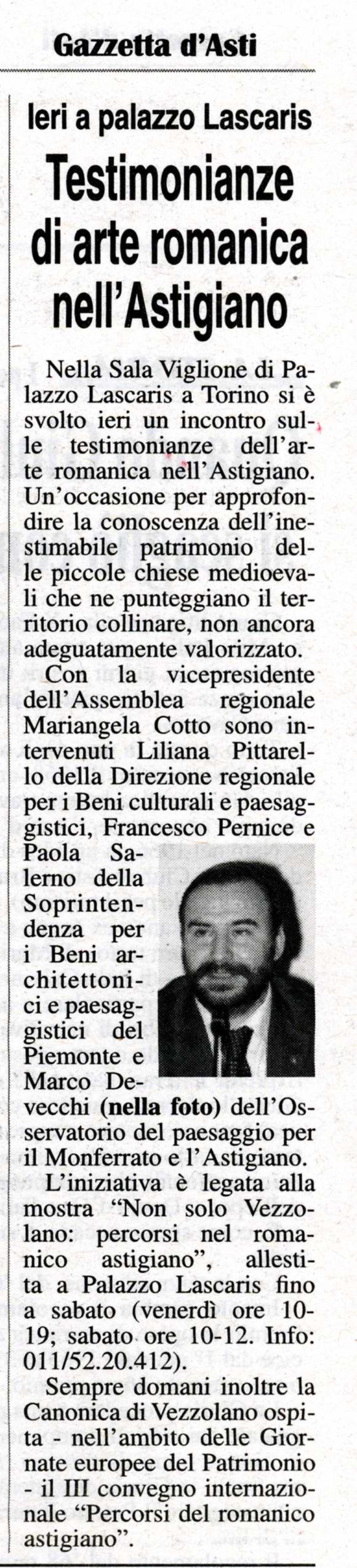 Gazzetta d'Asti (venerdì 25 settembre 2009)