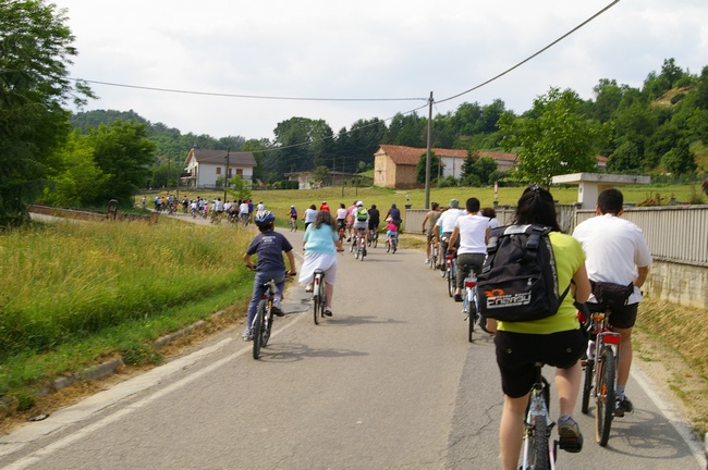 Partecipanti alla Biciclettata nei boschi di Valmanera