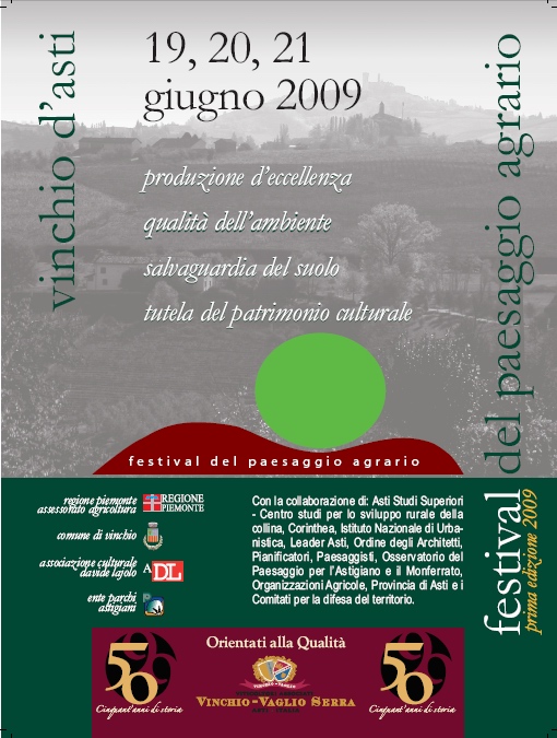 Cartolina informativa del Festival del paesaggio agrario di Vinchio d'Asti (Fronte)