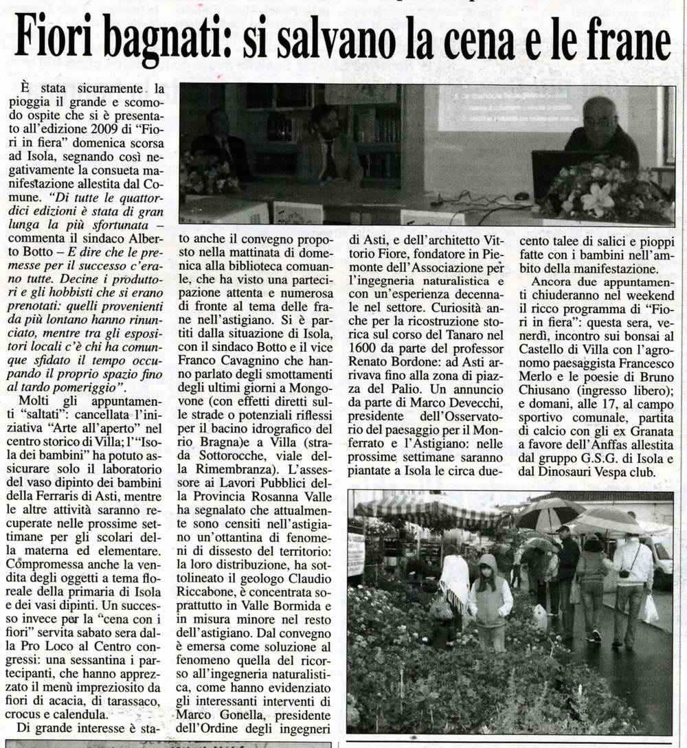 Rassegna stampa - Fiori in Fiera - Gazzetta d'Asti (Venerdì 24 aprile 2009)