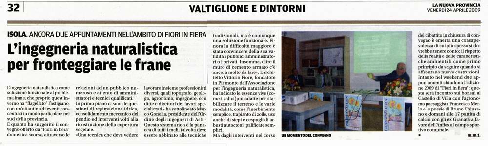 Rassegna stampa - Fiori in Fiera - La Nuova Provincia (Venerdì 24 Aprile 2009)