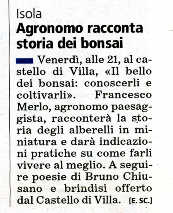 Rassegna stampa - Fiori in Fiera - La Stampa (Mercoledì 22 aprile 2009)
