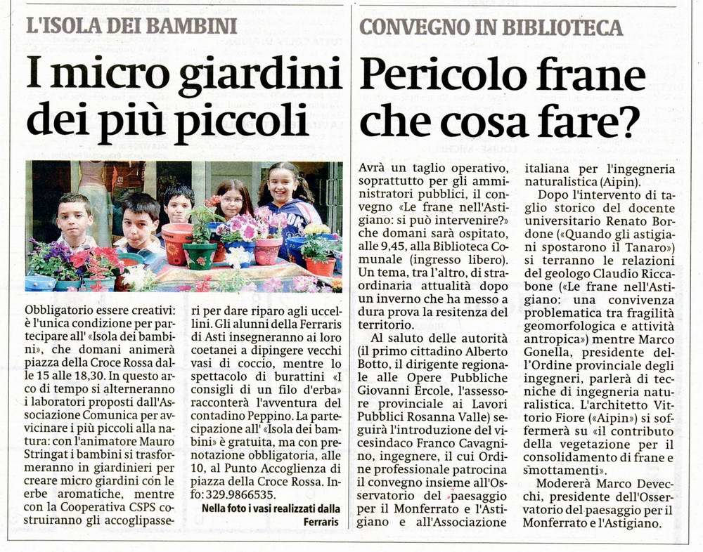 Rassegna stampa - Fiori in Fiera - La Stampa (Sabato 18 aprile 2009)
