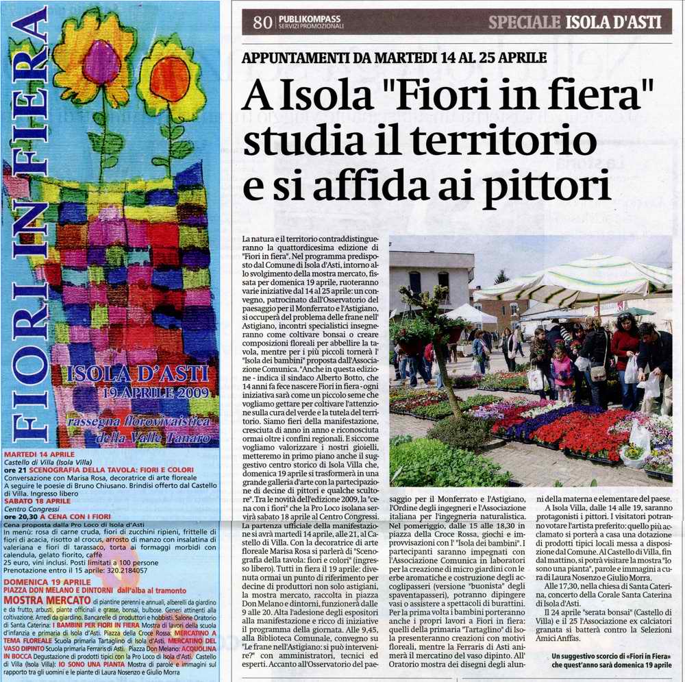 Rassegna stampa - Fiori in Fiera - La Stampa (domenica 12 aprile 2009)