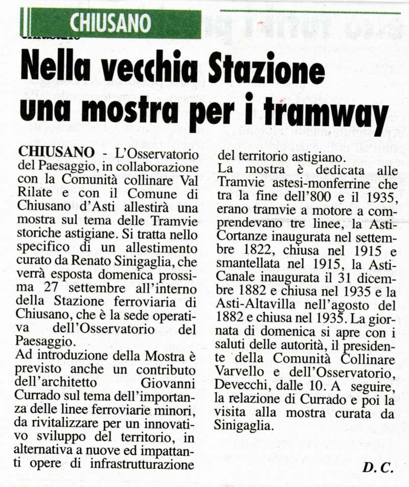 Il Corriere dell'Astigiano (mercoledì 23 settembre 2009)