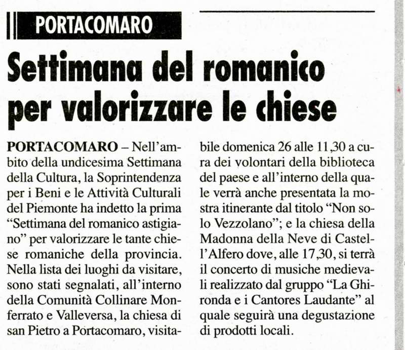 Il Corriere di Asti (Mercoledì 22 aprile 2009)