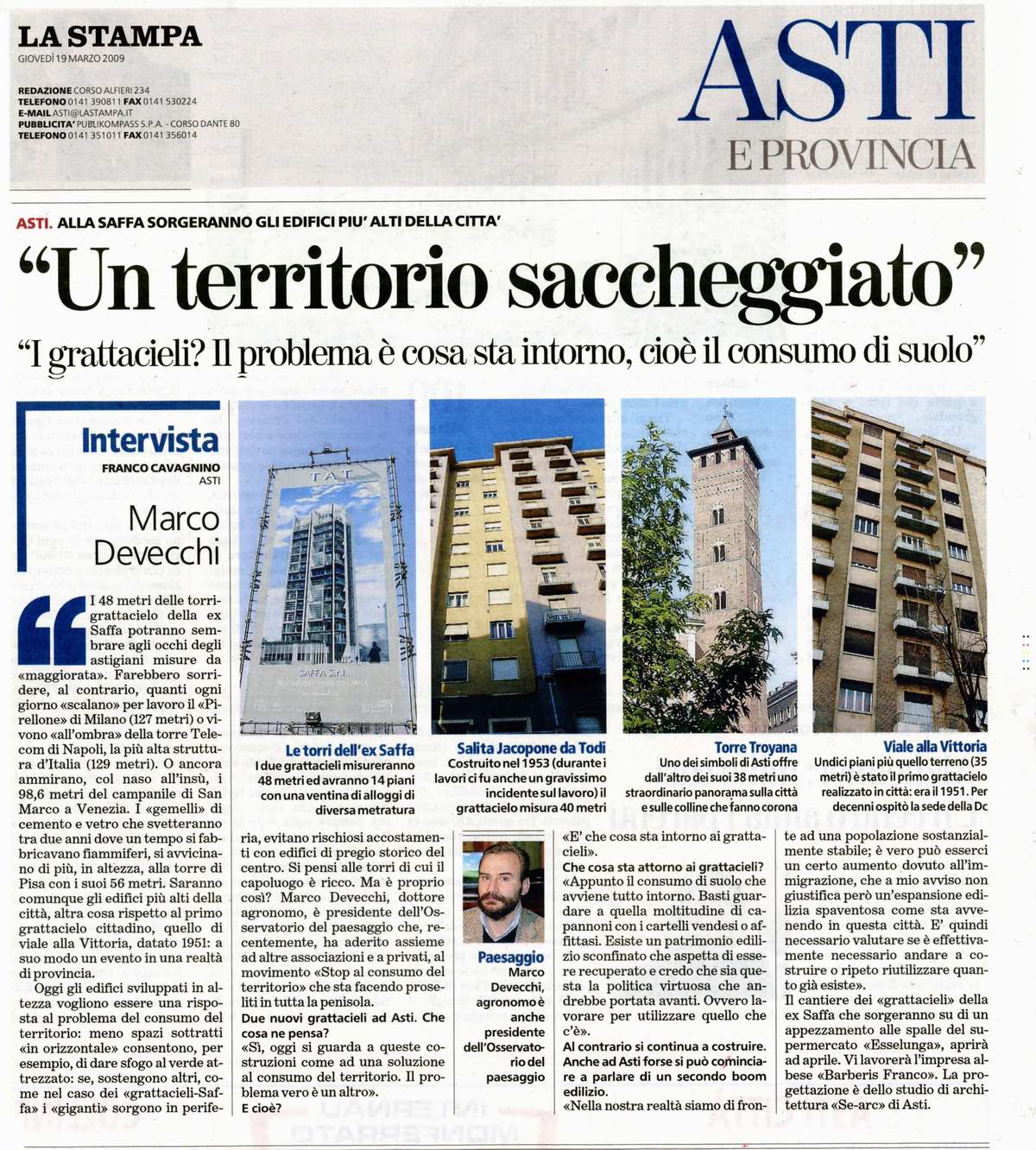 La Stampa (Giovedì 19 marzo 2009)