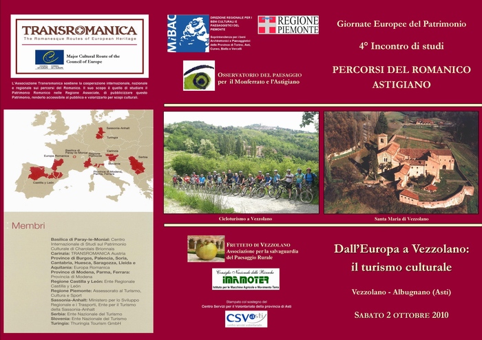 Depliant del Quarto Incontro di studi su "Percorsi del Romanico Astigiano. Dall