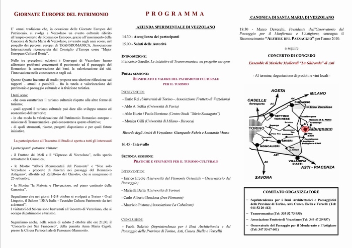 Depliant del Quarto Incontro di studi su "Percorsi del Romanico Astigiano. Dall