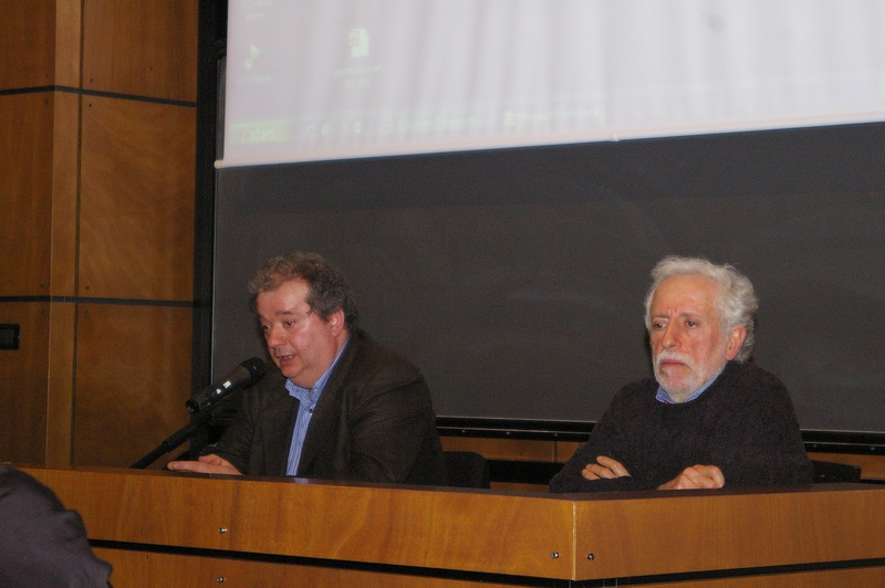 Contributo di approfondimento da parte del Prof. Ermes Frazzi dell Università Cattolica del Sacro Cuore di Piacenza. Nella foto (dx) il Moderatore del Convegno, il Prof. Carlo Marini dell Ecoistituto di Piacenza.