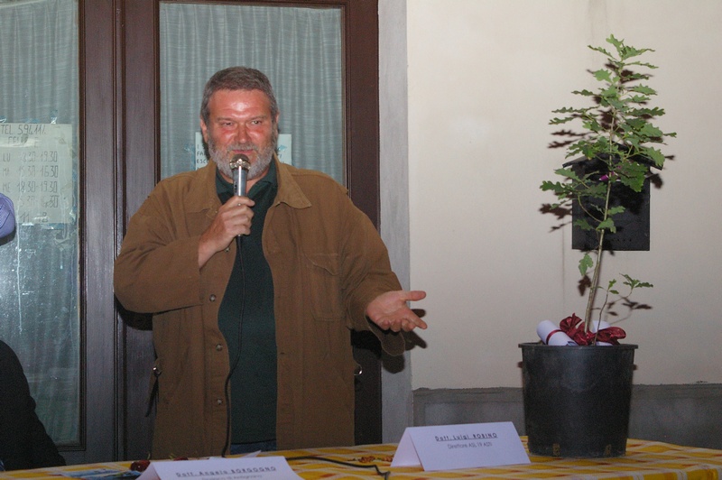 Discorso da parte del Dott. Luigi Robino (Direttore dell'ASL di Asti) al ricevimento del Premio.