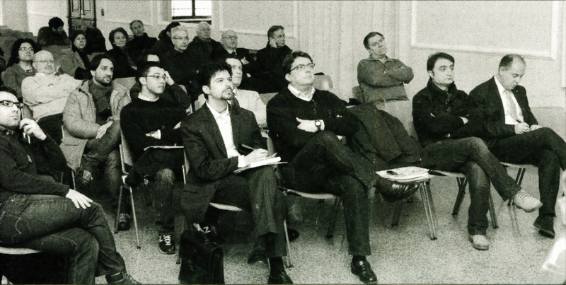 Pubblico presente in sala in occasione dell incontro Dibattito pubblico su "Quale mobilità è necessaria?", organizzato dal Comitato Tangenziale Sud Ovest di Asti (Foto tratta dal Corriere di Asti).