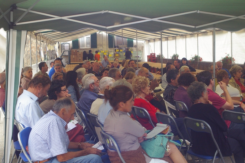 Veduta del folto pubblico presente in occasione dell incontro di studio sulla richiesta di Dichiarazione di notevole interesse pubblico del Paesaggio di Schierano [Foto di Franco  Correggia].