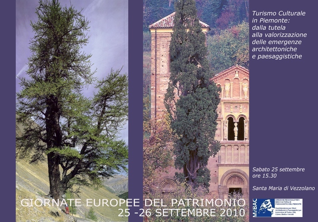 Locandina della Mostra/Convegno su "Gli alberi monumentali del Piemonte. Turismo culturale in Piemonte: dalla tutela alla valorizzazione delle emergenze architettoniche e paesaggistiche"