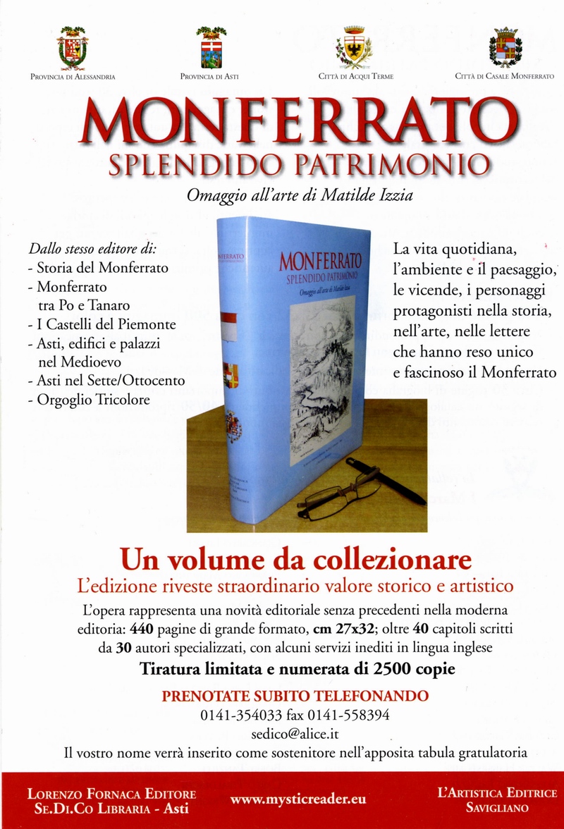 Volume "Monferrato splendido Patrimonio" Editore Lorenzo Fornaca - SE.DI.CO. Libraria.